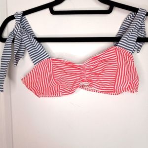 No Boundries Seersucker Bow Bandeau Swimsuit